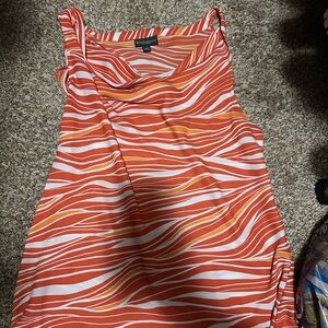 Orange and White Zebra Print Top